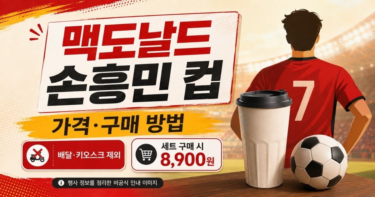맥도날드 손흥민 컵 가격 구매 방법 안내 이미지