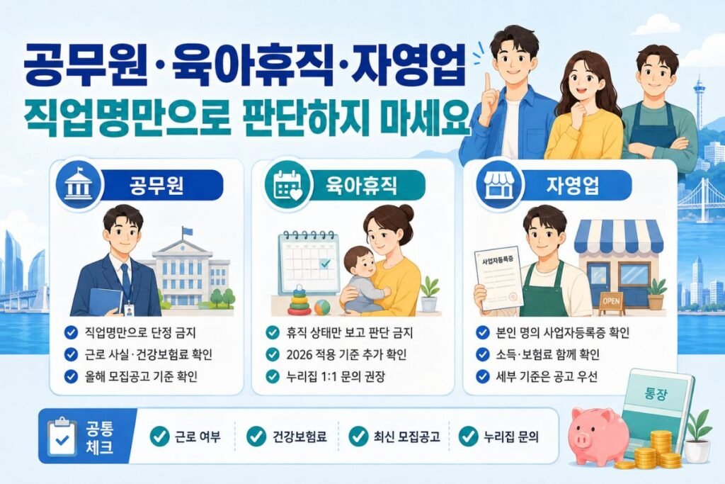 부산청년 기쁨두배통장 공무원·육아휴직·자영업 신청 조건과 추가 확인사항 요약이미지