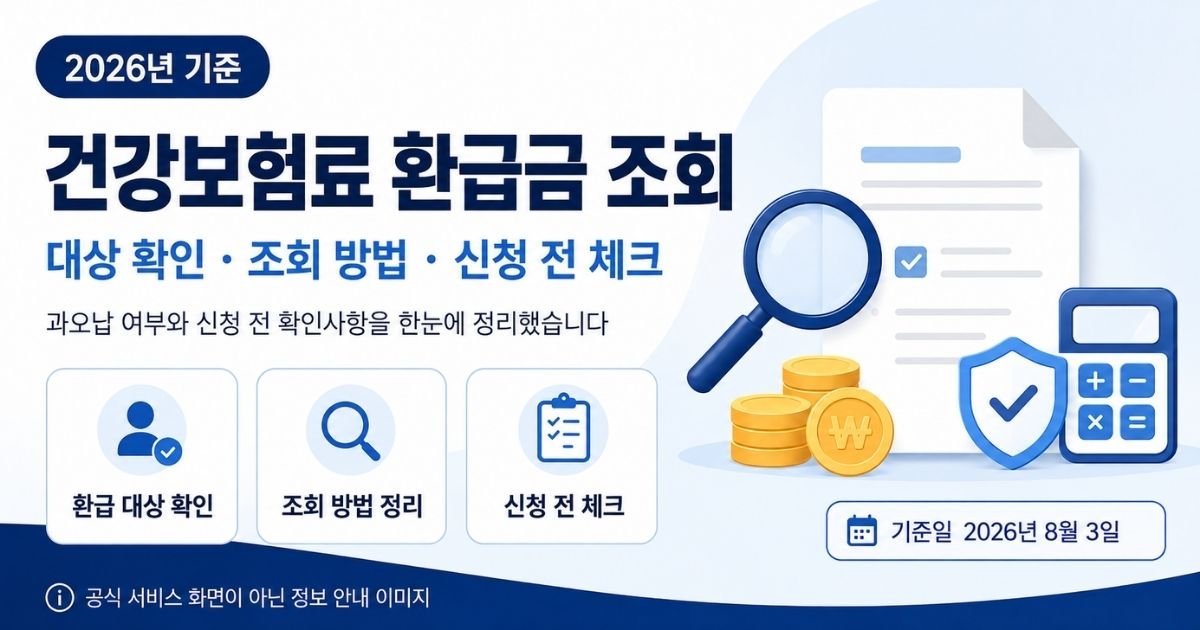 건강보험료 환급금 조회 대상 확인 조회 방법 신청 전 체크 안내 이미지