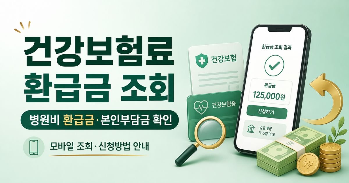 건강보험료 환급금 조회 모바일 신청방법과 병원비 본인부담금 확인 안내 이미지
