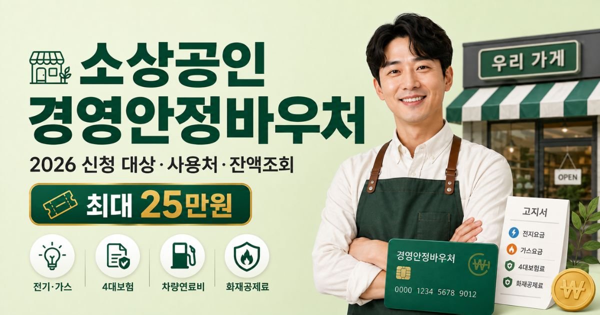 소상공인 경영안정바우처 2026 신청 대상과 사용처, 최대 25만원 지원 안내