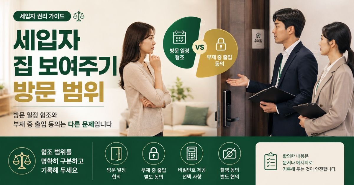 세입자 집 보여주기 계약 만기 전 방문 일정과 부재 중 출입 동의 기준 안내 이미지